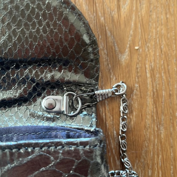 Silver handbag rectangular shape with chain new - Picture 6 of 6